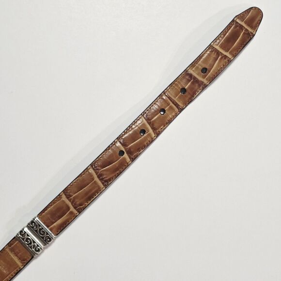 Vintage Brighton Belt Black Brown Reversible Crocodile Leather L 34 #43102 EUC main image 10